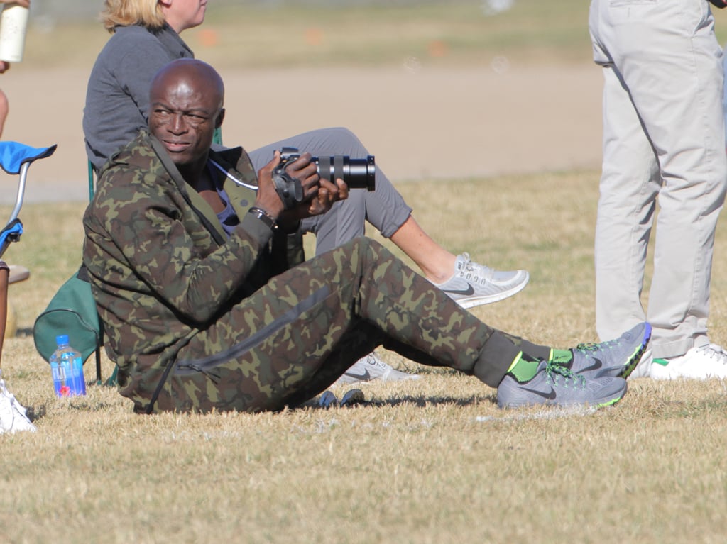 Heidi Klum and Seal Kissing at Kids' Football Game