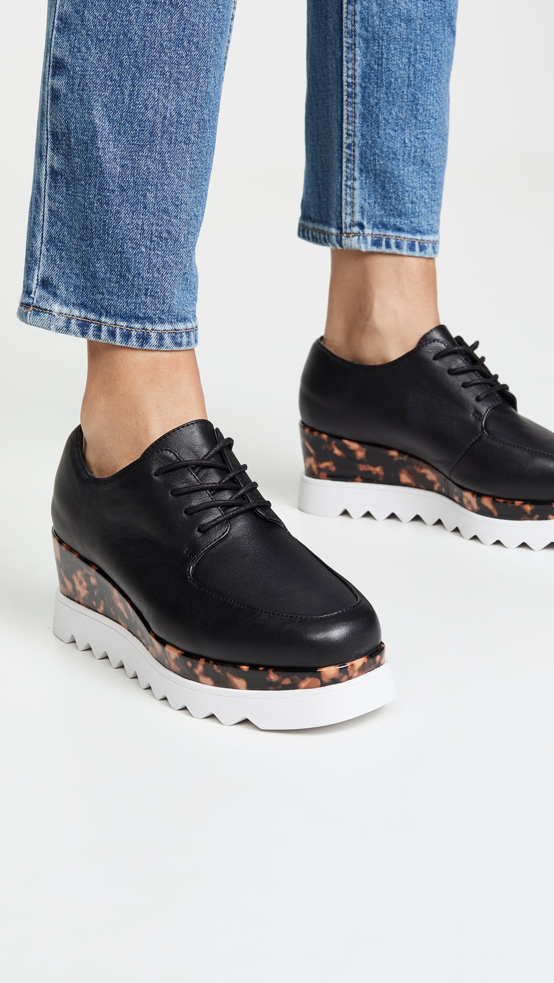 platform wedge oxford shoes