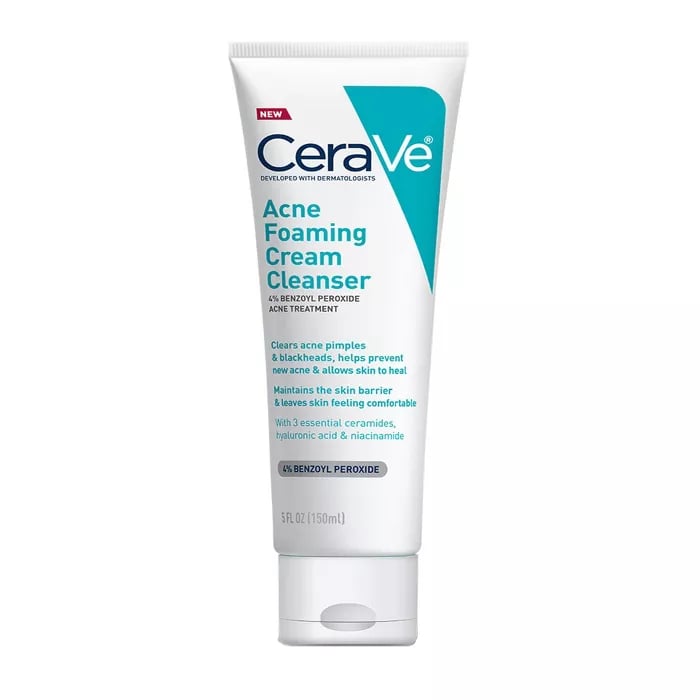 CeraVe Acne Foaming Cream Cleanser with Benzoyl Peroxide