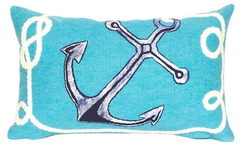 Liora Manné Marina Decorative Indoor/Outdoor Pillow - Aqua - 12x20