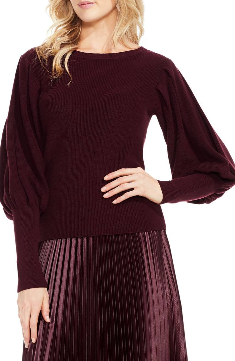 Vince Camuto Petite Women's Bubble-Sleeve Sweater