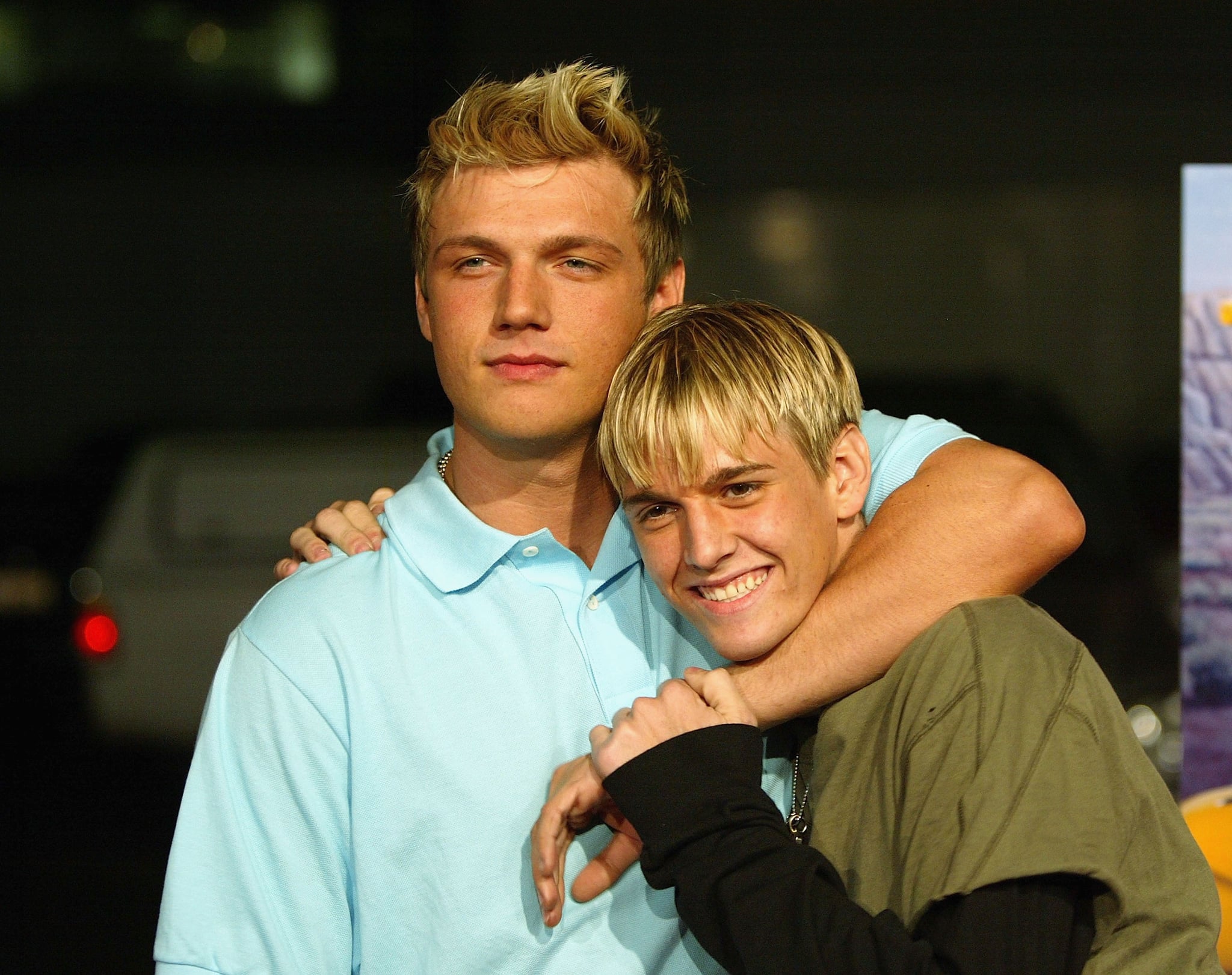 HOLLYWOOD, CA - APRIL 14:  Aaron and Nick Carter (L) aririve for the 