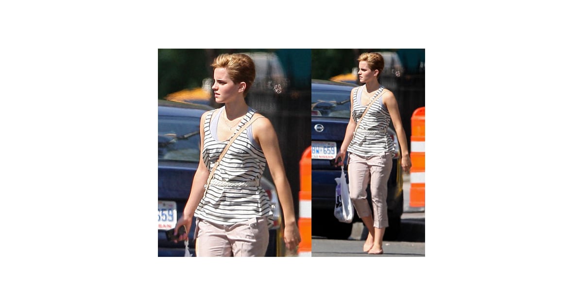 Pictures Of Emma Watson With New Short Haircut In Nyc Popsugar Celebrity
