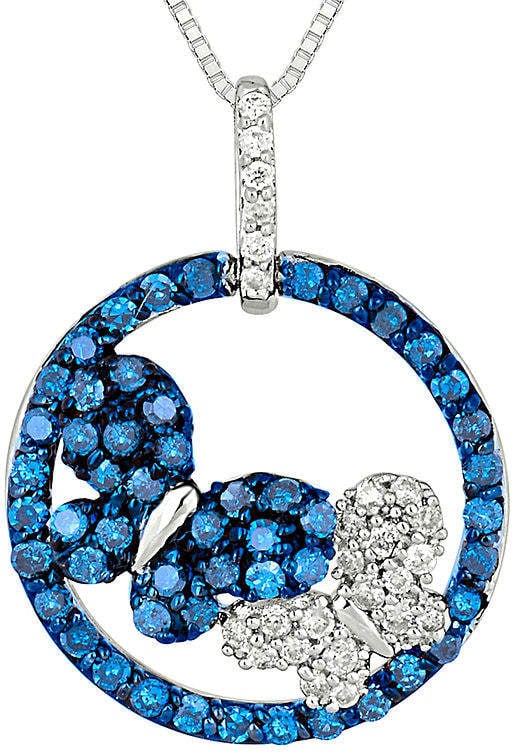 JCPenney Blue Diamond 10K White Gold Pendant