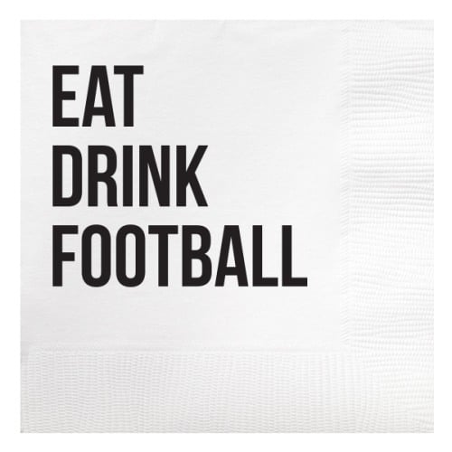 Eat Drink Football Beverage Napkins