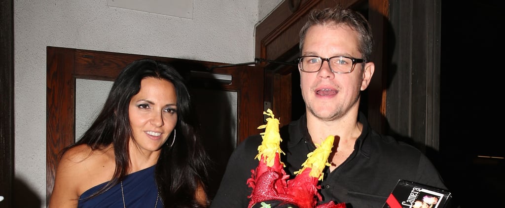 Matt Damon With a Pinata on His Birthday 2014