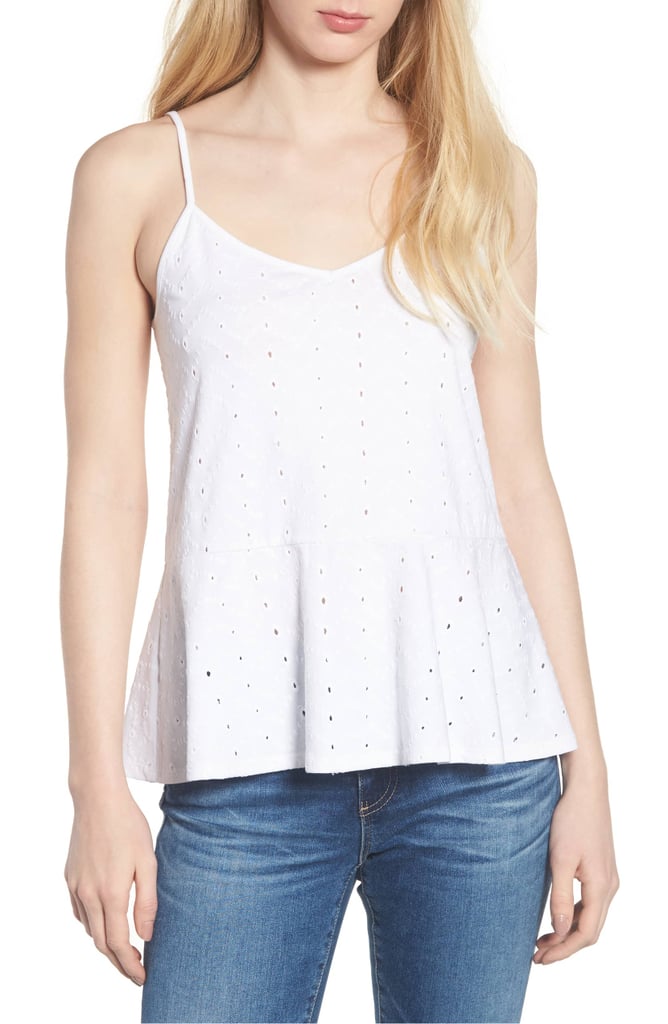 Hinge Eyelet Peplum Camisole