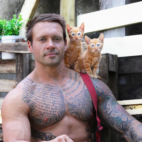 Hot Firemen Posing With Baby Animals