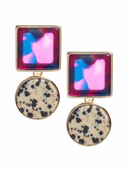 Purple Mixed Drop Earrings