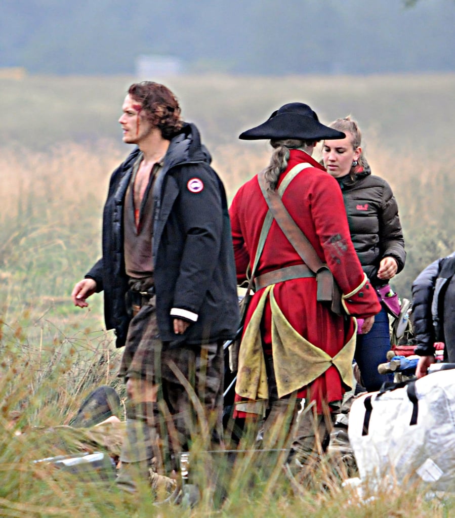 Sam Heughan Filming Outlander in Scotland