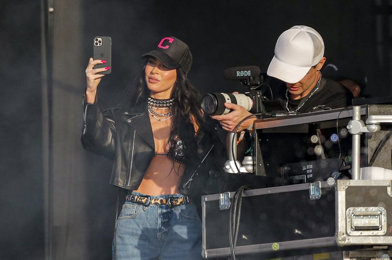 Megan Fox's Leather Bra Top and Jeans at Lollapalooza Chile | POPSUGAR ...
