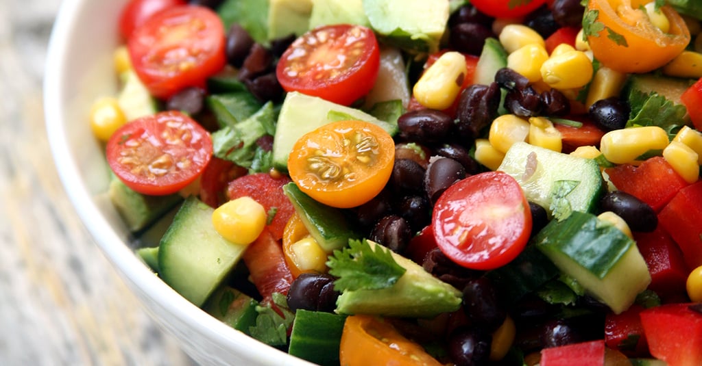 Cucumber, Black Bean, Corn, and Tomato Salad