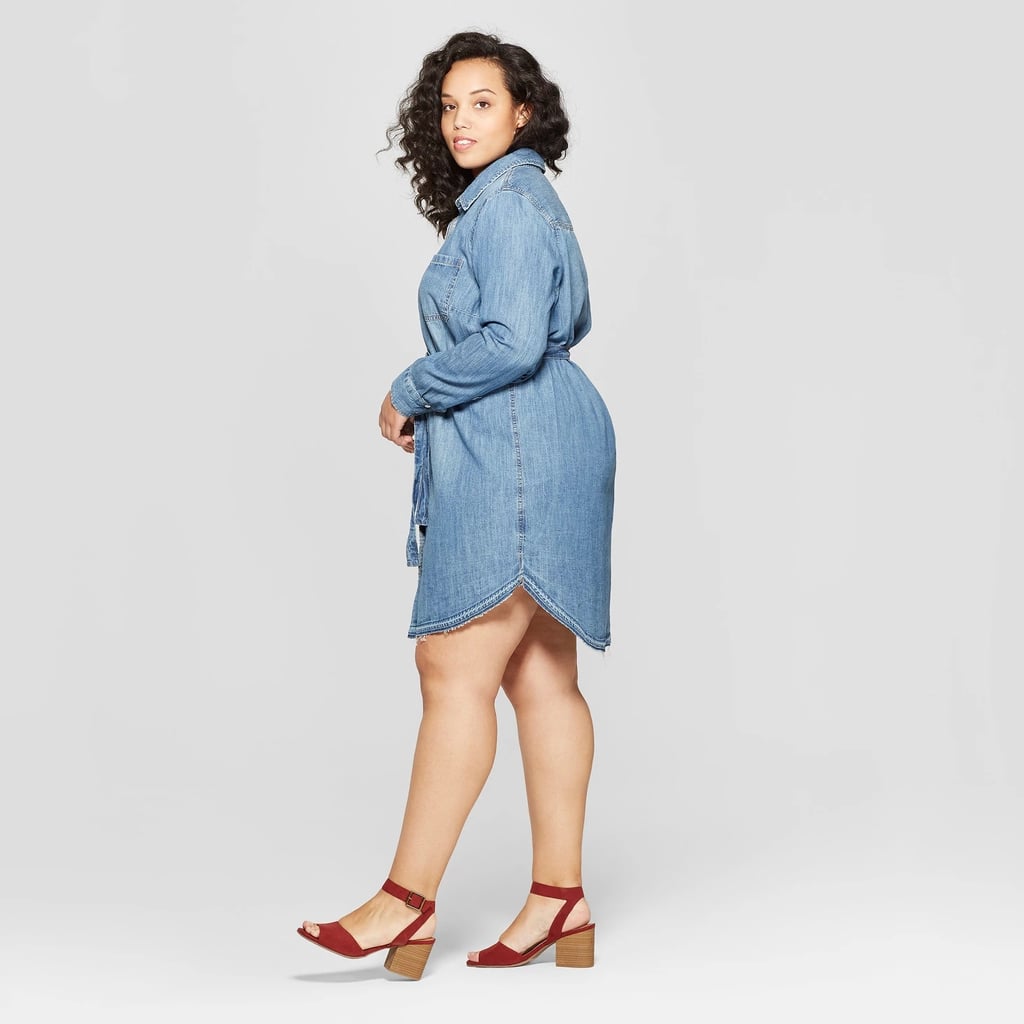 Long Sleeve Collared Denim Shirtdress