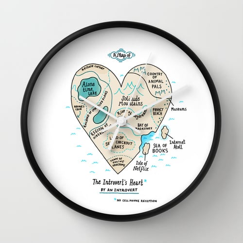 The Introvert's Heart Wall Clock ($30)