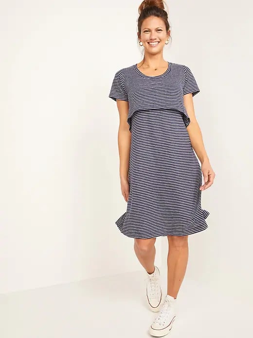 Old Navy Maternity Double-Layer Linen-Blend Jersey Nursing Dress