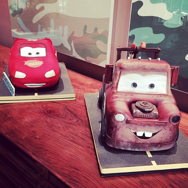 Hilary Duff went all out with Lightning McQueen and Tow Mater cakes for Luca's second birthday.
Source: Instagram user hilaryduff