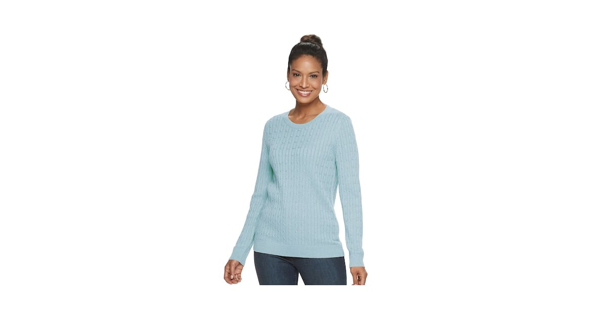 Essential Cable-Knit Crewneck Sweater 