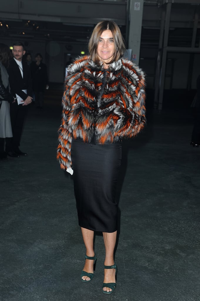 Carine Roitfeld at the Givenchy menswear show.