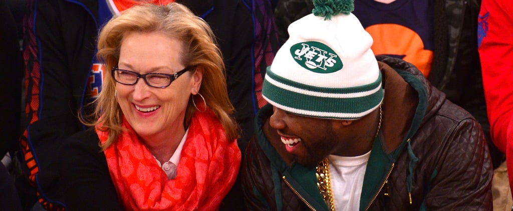 Meryl Streep and 50 Cent at a Basketball Game Together
