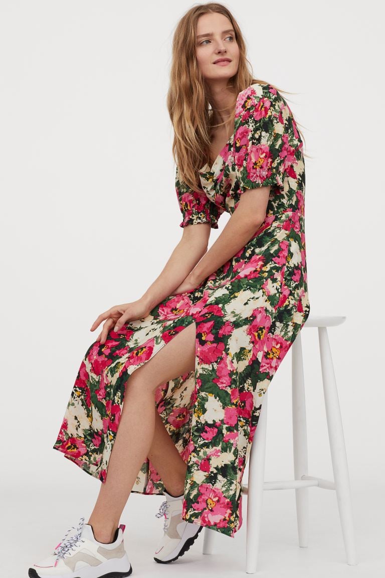 Blush Floral Print Dress - High-Low Dress - Wrap Dress - Lulus