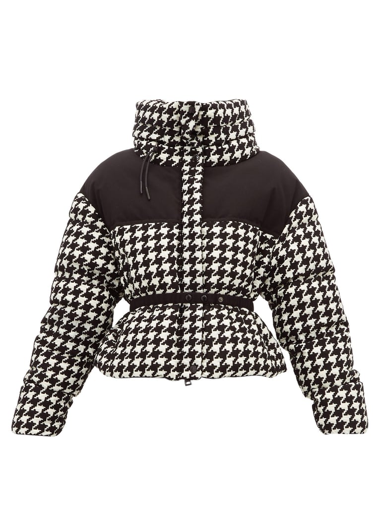 Moncler Cropped Houndstooth Down Jacket