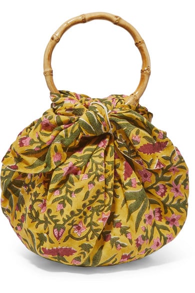 Emily Levine Dumpling Knotted Floral-Print Cotton-Voile Tote