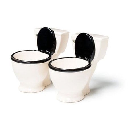 White Ceramic Porcelain Toilet Shots Glasses