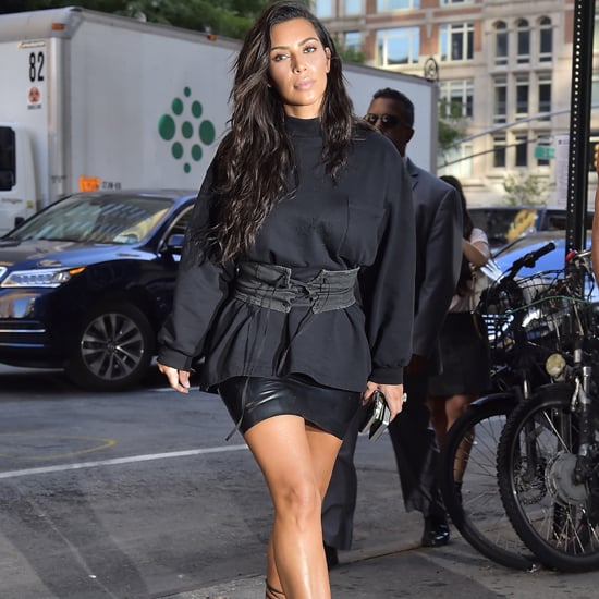 Kim Kardashian Wearing a Belted T-Shirt