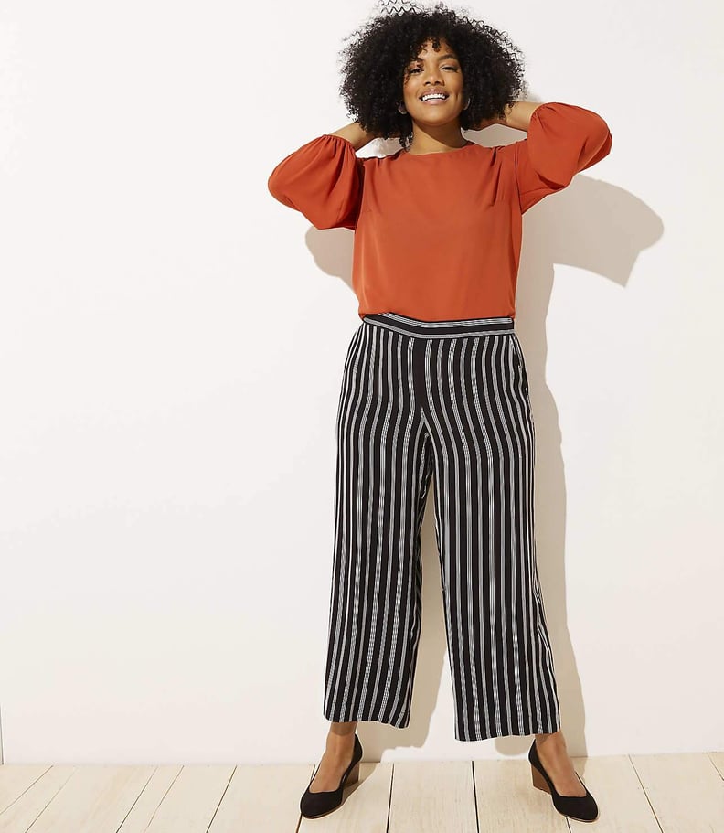 Loft Plus Striped Fluid Wide Leg Pants