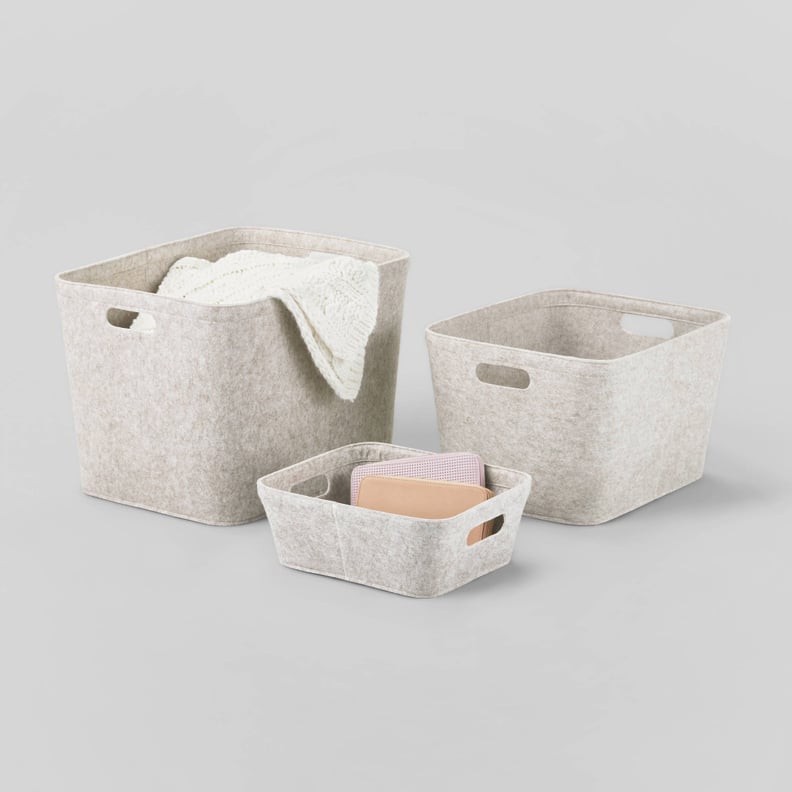 Storage Baskets: Brightroom Felt Basket With Stitching