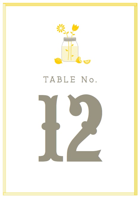 Lemonade-Stand Table Numbers