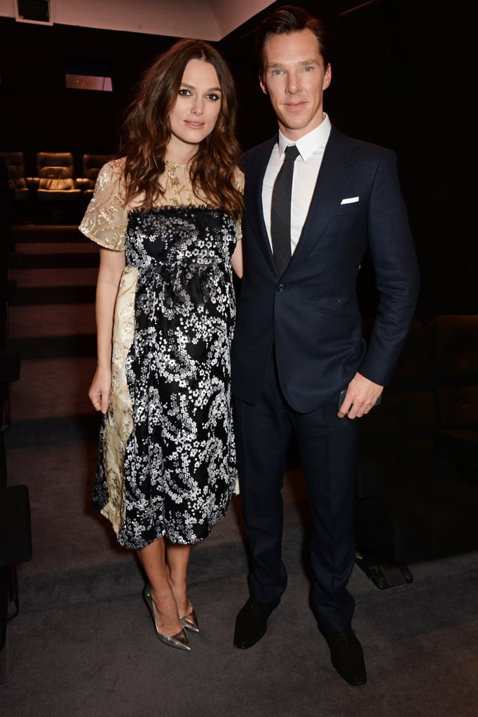 Keira Knightley and Benedict Cumberbatch attended a screening for their movie, The Imitation Game, in London on Thursday.