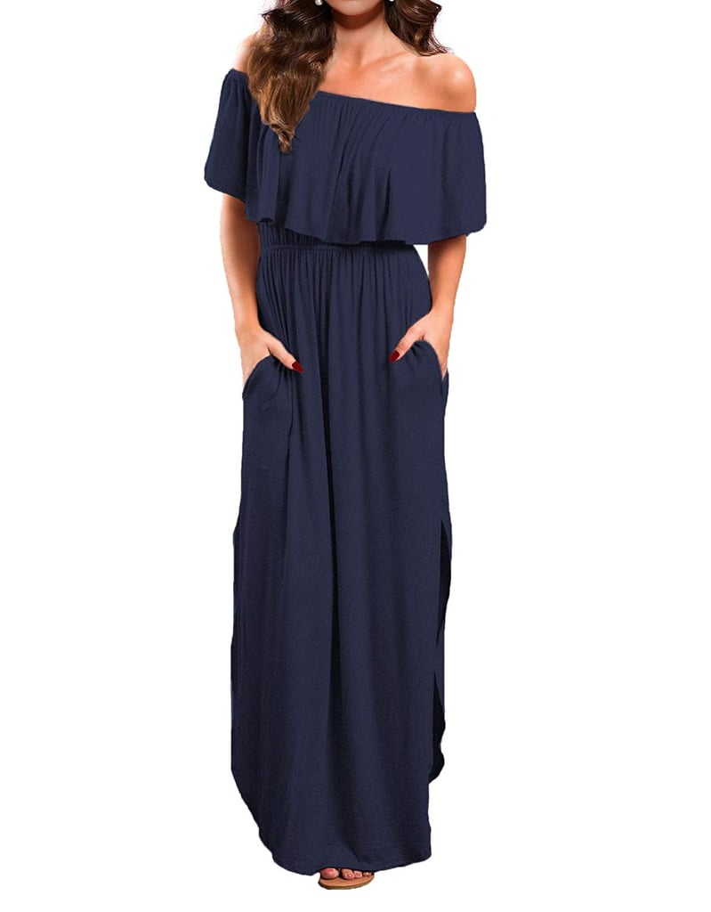 VERABENDI Off Shoulder Summer Casual Maxi Dress