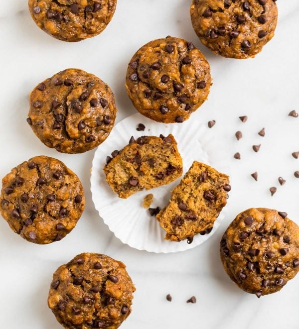 Healthy Vegan Banana Chocolate-Chip Muffins