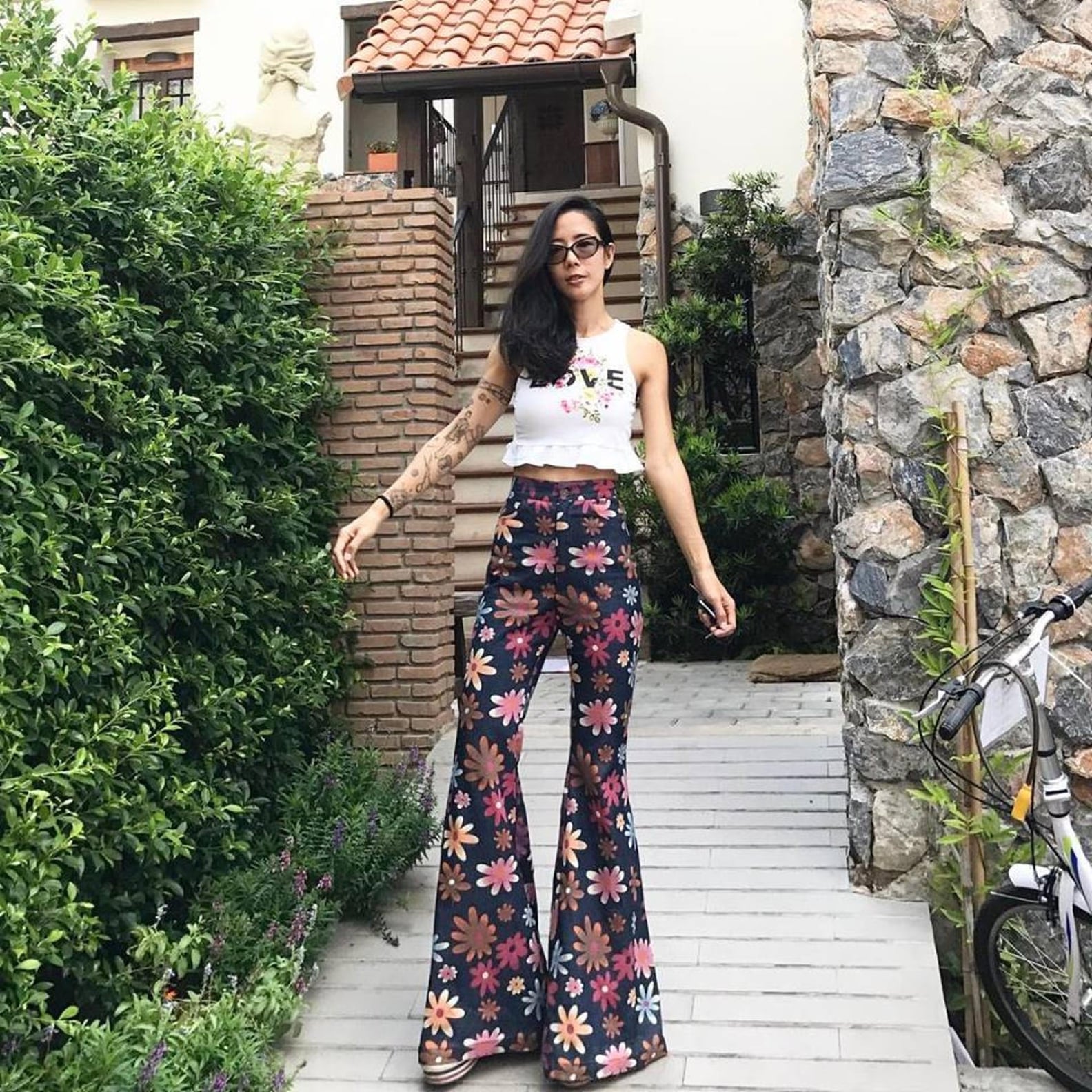 Alicia Keys Floral Zimmerman Flared Pants | Instagram | POPSUGAR Fashion
