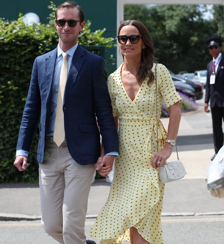 Pippa Middleton Yellow Floral Dress at Wimbledon 2019