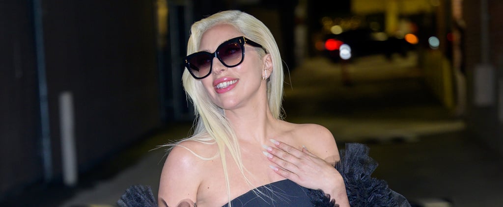 Lady Gaga Wears Black Minidress With Dramatic Sleeves