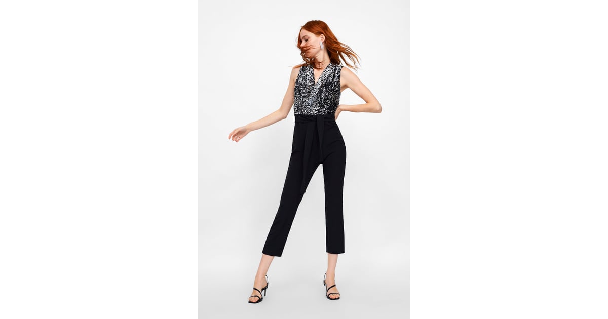 zara sequin jumpsuit