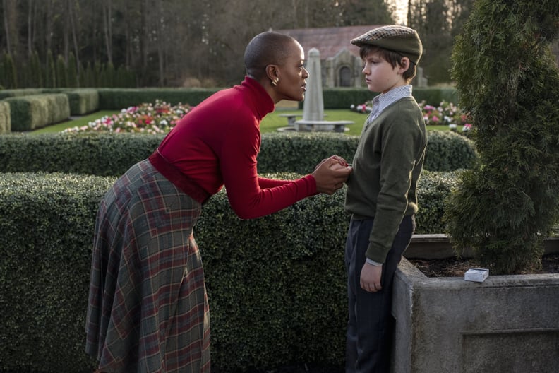 THE HAUNTING OF BLY MANOR (L to R) T'NIA MILLER as HANNAH and BENJAMIN EVAN AINSWORTH as MILES in THE HAUNTING OF BLY MANOR Cr. EIKE SCHROTER/NETFLIX  2020