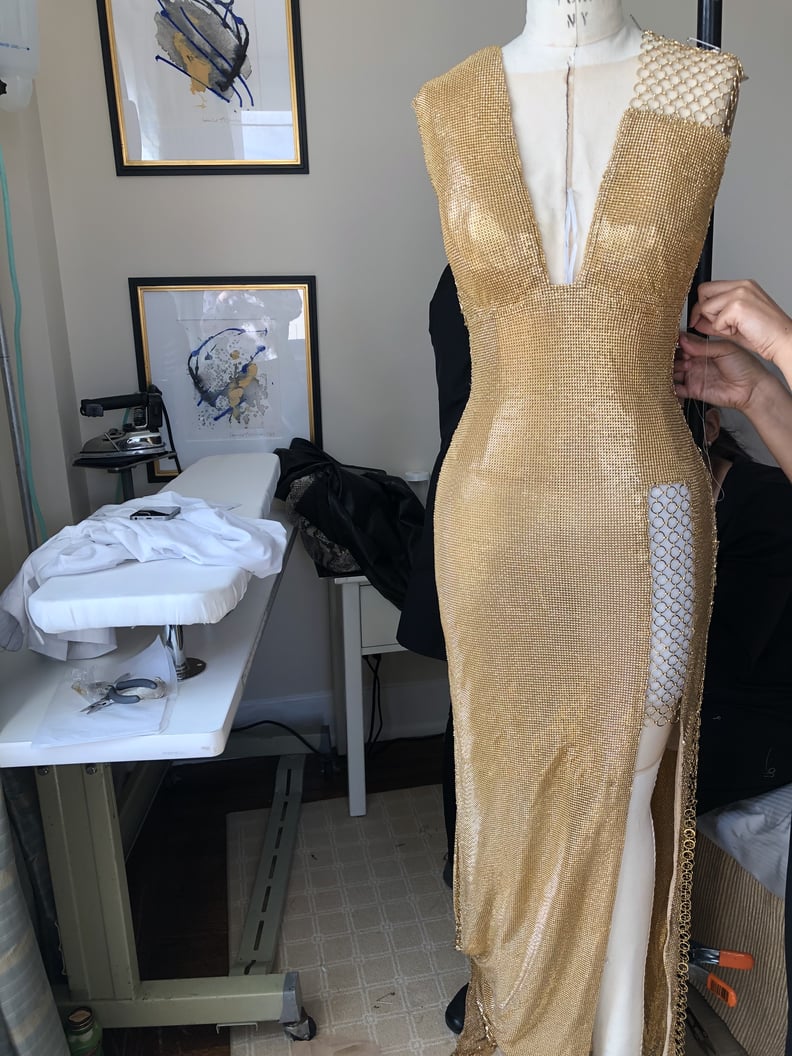 A BTS Shot of Her Gown on the Mannequin