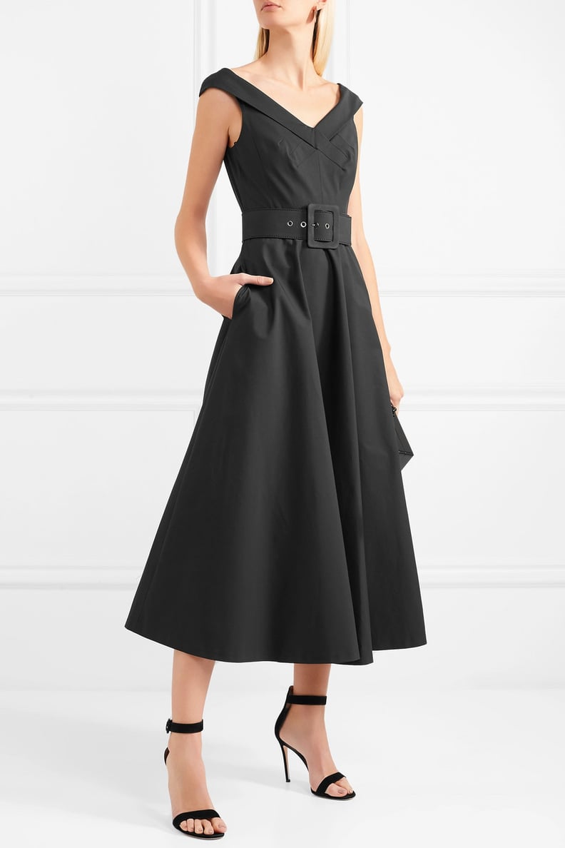 Michael Kors Collection Belted Stretch-Cotton Dress