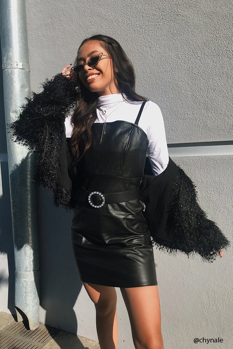 Faux Leather Mini Dress