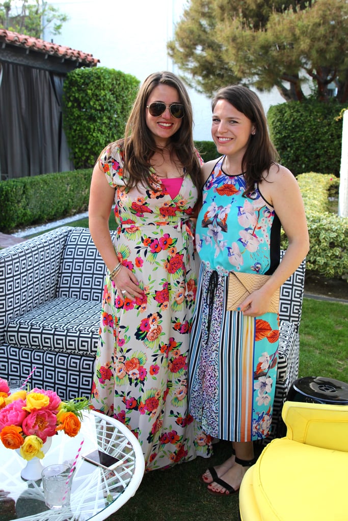 A romantic Yumi Kim floral maxi was contrasted quite nicely with a sporty-chic dress from Clover Canyon.