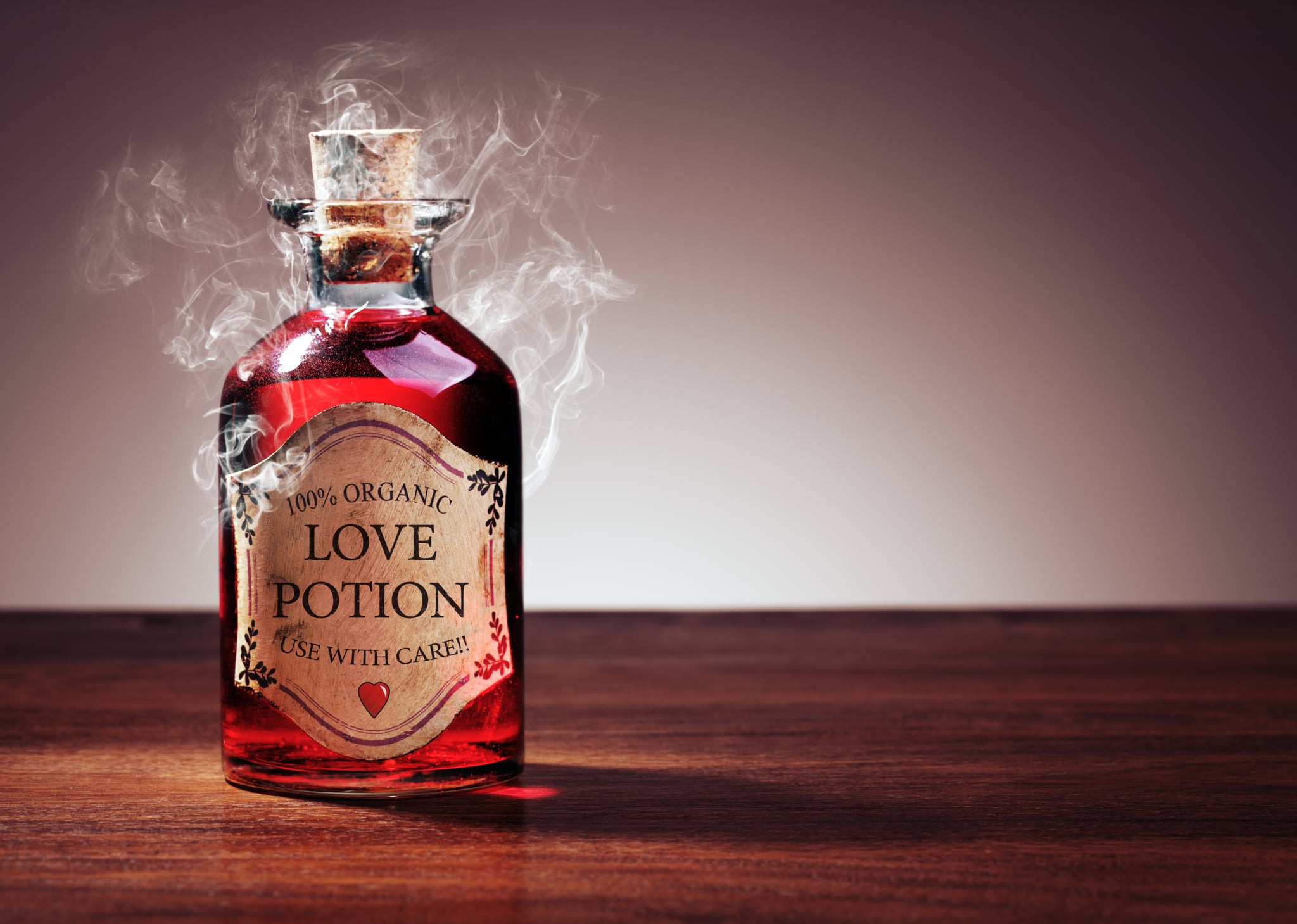 Love potion bottle, concept for dating, romance and valentine's day