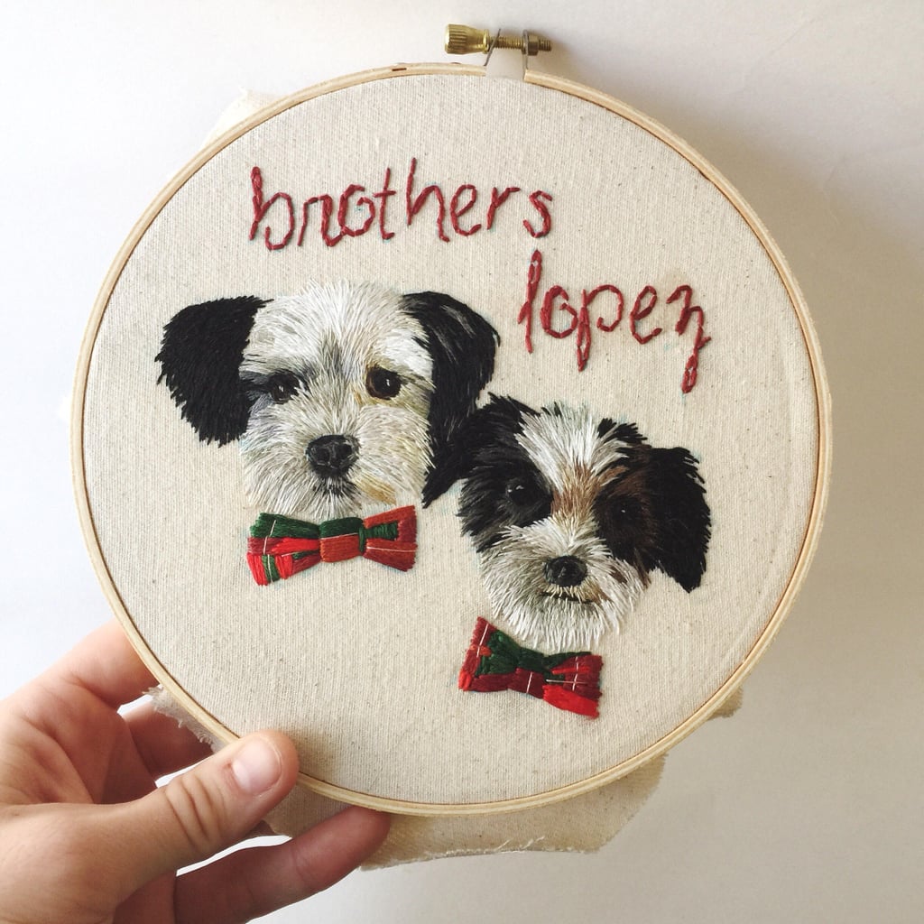 Embroidered Pet Portraits on Etsy POPSUGAR Family Photo 5