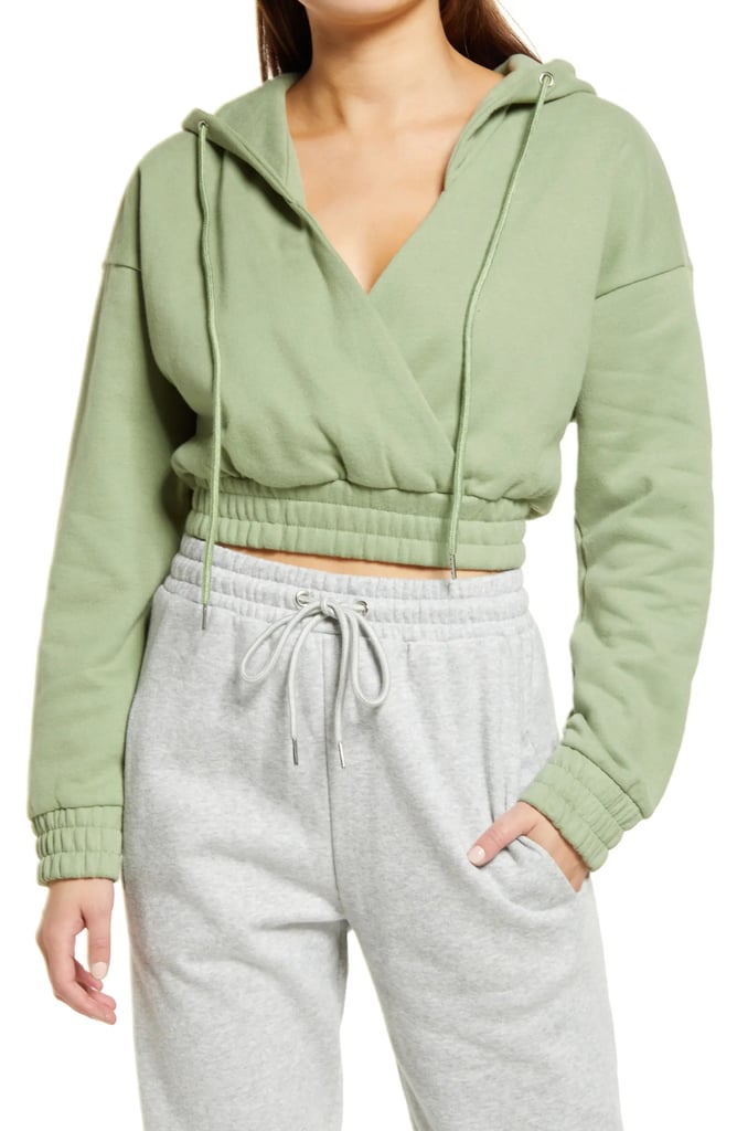 Skin-Baring Sweatshirt: JLUXLABEL Crop Fleece Hoodie