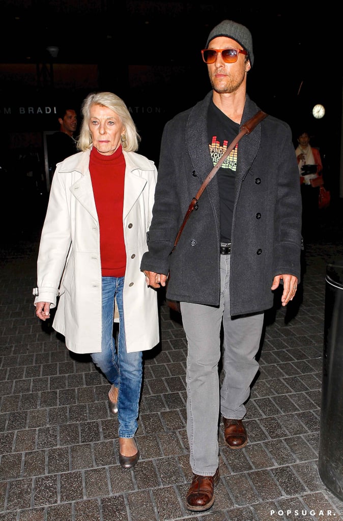 Matthew McConaughey and His Mom at the Airport