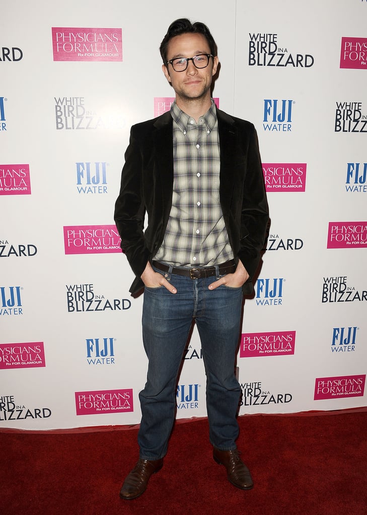 Joseph Gordon-Levitt embraced Fall with a plaid shirt at the premiere of White Bird in a Blizzard in LA on Tuesday.