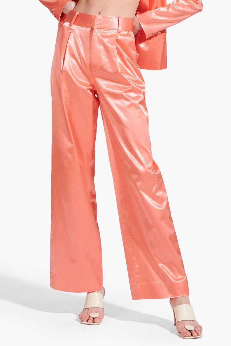 Staud Bruco Pant in Coral Sateen