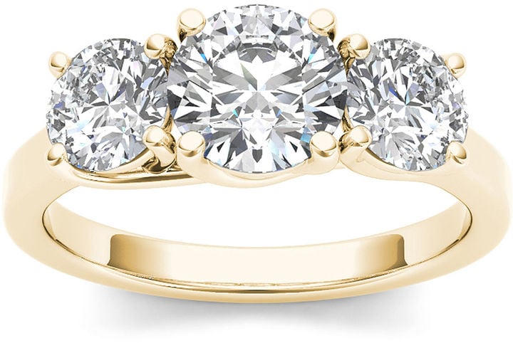 JCPenney Yellow Gold 3-Stone Engagement Ring